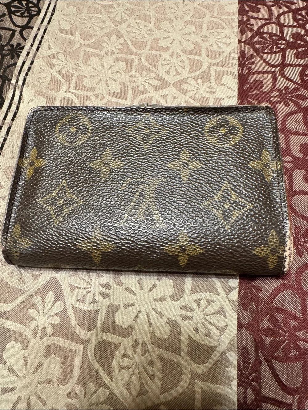 Louis Vuitton Monogram Canvas Compact Snap Wallet in Brown with Gold Hardware